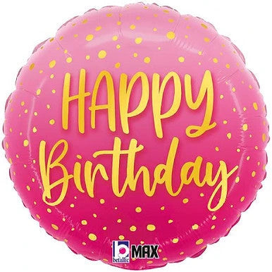 18" Foil Happy Birthday To You - Pink Sparkle Dots The Ultimate Balloon And Party Shop Cheltenham & Gloucester Balloons & Fancy Dress 