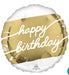 18" Foil Happy Birthday - White/Gold The Ultimate Balloon And Party Shop Cheltenham & Gloucester Balloons & Fancy Dress 