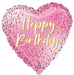 18" Foil Heart Happy Birthday - Pink The Ultimate Balloon And Party Shop Cheltenham & Gloucester Balloons & Fancy Dress 