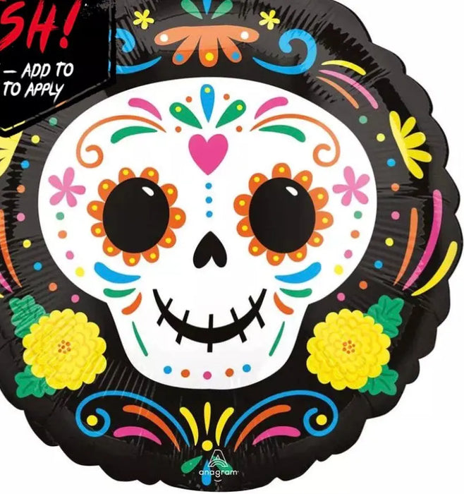 18" Foil Sugar Skull D.O.D Balloon The Ultimate Balloon And Party Shop Cheltenham & Gloucester Balloons & Fancy Dress 