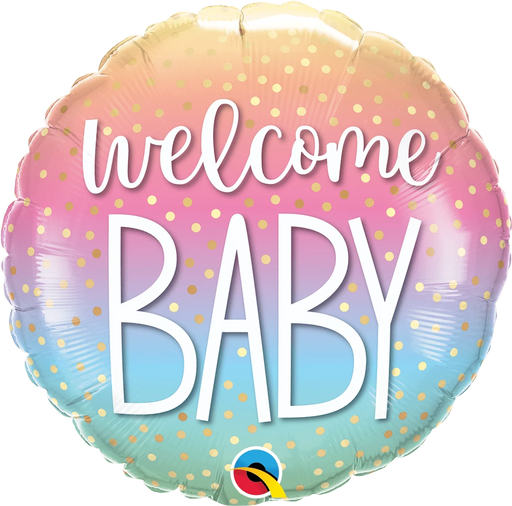 18" Foil Welcome Baby Balloon - Ombre The Ultimate Balloon And Party Shop Cheltenham & Gloucester Balloons & Fancy Dress 