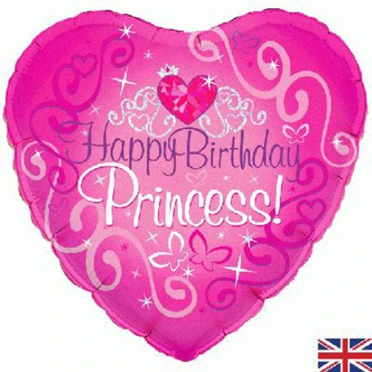 18" FoilHappy Birthday Princess Balloon The Ultimate Balloon And Party Shop Cheltenham & Gloucester Balloons & Fancy Dress 