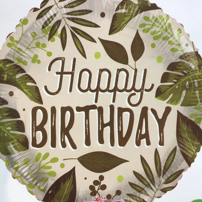 18" Happy Birthday Leaf Decorative Foil Balloon The Ultimate Balloon And Party Shop Cheltenham & Gloucester Balloons & Fancy Dress 