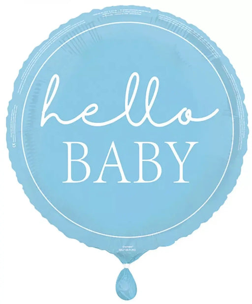 18” Hello Baby Foil Balloon - Blue The Ultimate Balloon And Party Shop Cheltenham & Gloucester Balloons & Fancy Dress 
