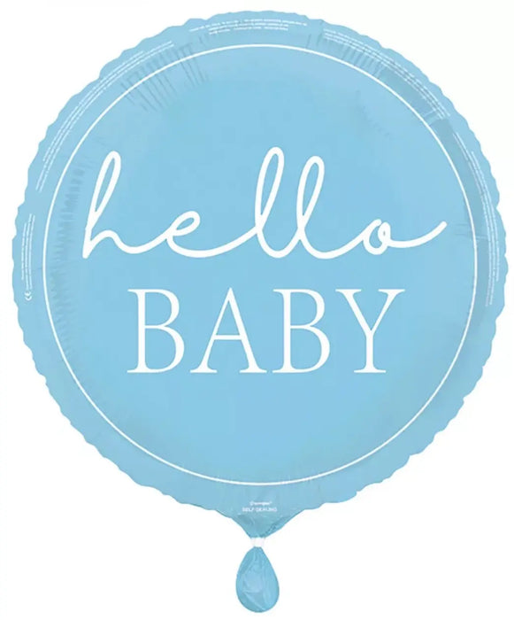 18” Hello Baby Foil Balloon - Blue The Ultimate Balloon And Party Shop Cheltenham & Gloucester Balloons & Fancy Dress 
