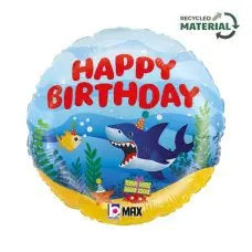 18" Ocean Shark Birthday Foil Balloon The Ultimate Balloon And Party Shop Cheltenham & Gloucester Balloons & Fancy Dress 