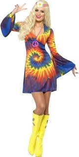1960's Tie Dye Female Costume The Ultimate Balloon And Party Shop Cheltenham & Gloucester Balloons & Fancy Dress 
