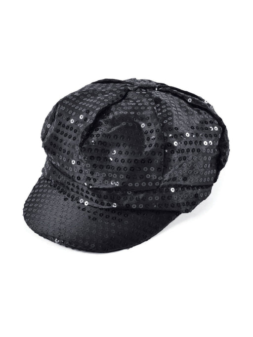 1970's Black Sequin Disco Hat The Ultimate Balloon And Party Shop Cheltenham & Gloucester Balloons & Fancy Dress 