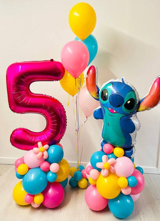 Stitch Themed Balloon Stack & Boquet Package The Ultimate Balloon And Party Shop Cheltenham & Gloucester Balloons & Fancy Dress 