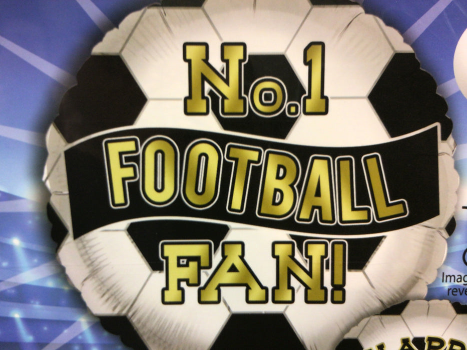 18" Foil No.1 Football Fan Balloon - Black/White