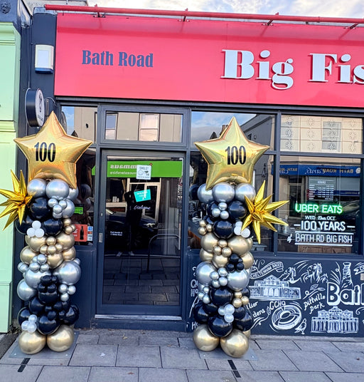 Deluxe Organic Balloon Columns - Milestone Anniversary The Ultimate Balloon And Party Shop Cheltenham & Gloucester Balloons & Fancy Dress 