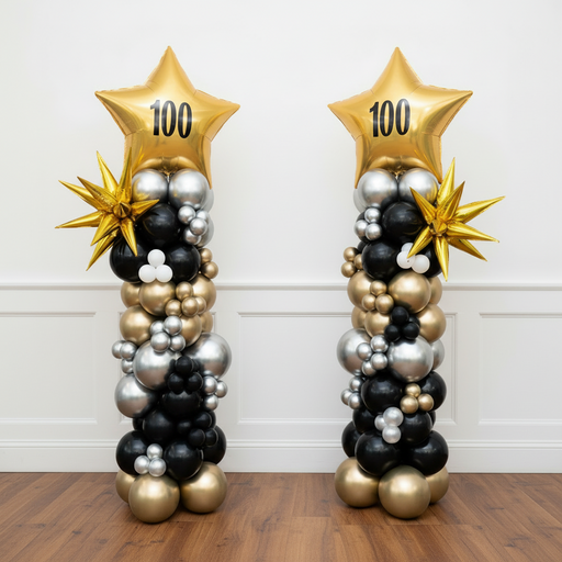 Deluxe Organic Balloon Columns - Milestone Anniversary The Ultimate Balloon And Party Shop Cheltenham & Gloucester Balloons & Fancy Dress 