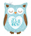 26” Foil Baby Boy Owl Shaped Balloon The Ultimate Balloon And Party Shop Cheltenham & Gloucester Balloons & Fancy Dress 