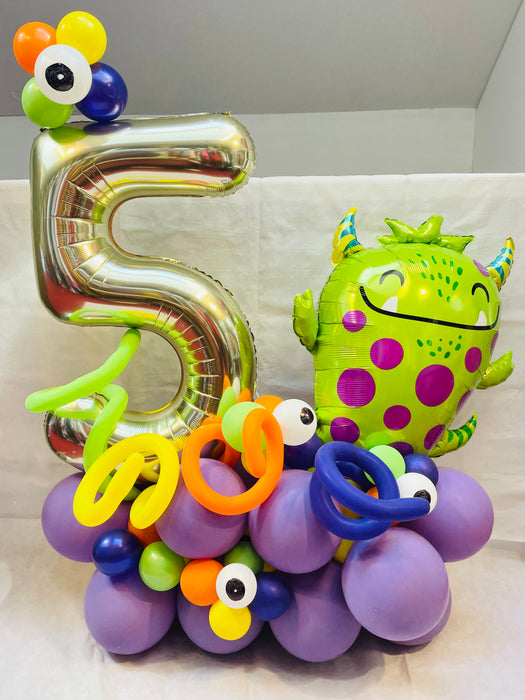 Age Themed Double Balloon Column - Monster