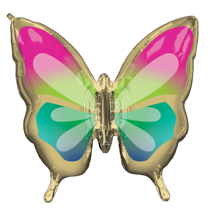 30” Foil Butterfly Shape Balloon - Golden Bright The Ultimate Balloon And Party Shop Cheltenham & Gloucester Balloons & Fancy Dress 