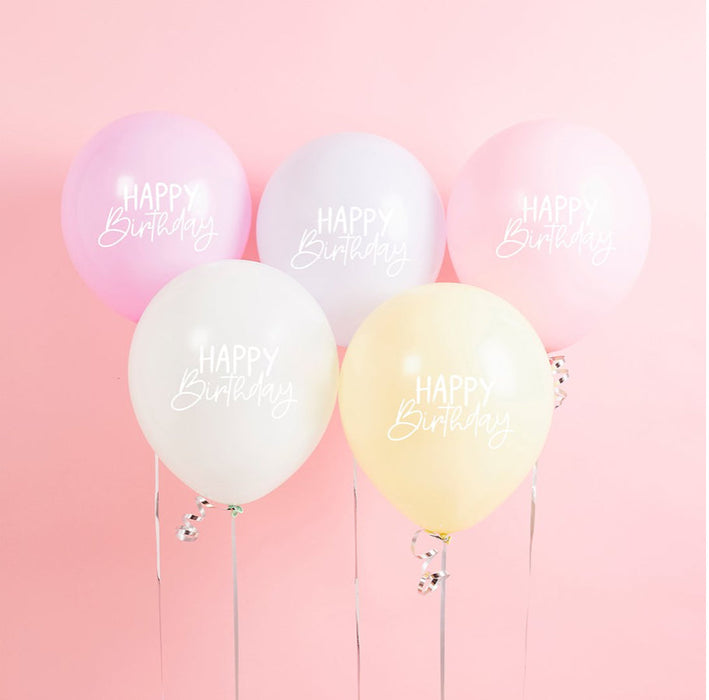 Happy Birthday Latex Balloons (5pk) - Rainbow The Ultimate Balloon And Party Shop Cheltenham & Gloucester Balloons & Fancy Dress 