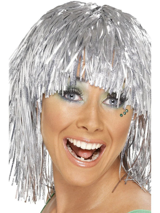 Tinsel Silver Wig