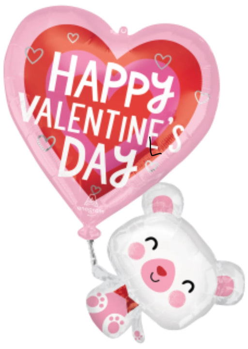 31” Cute Floating Bear Valentine’s Balloon The Ultimate Balloon And Party Shop Cheltenham & Gloucester Balloons & Fancy Dress 