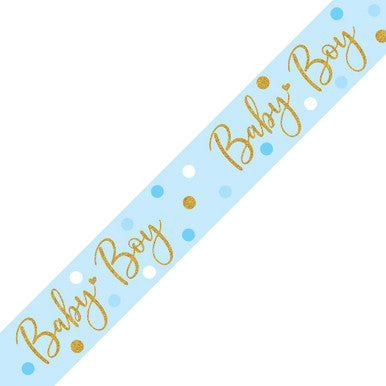 Boy Boy Foil Banner - Blue & Gold