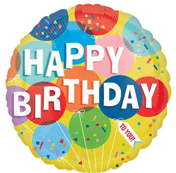 18" Foil Happy Birthday - Yellow Balloons The Ultimate Balloon And Party Shop Cheltenham & Gloucester Balloons & Fancy Dress 