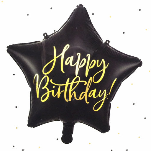 18" Foil Black Star Birthday Foil Balloon