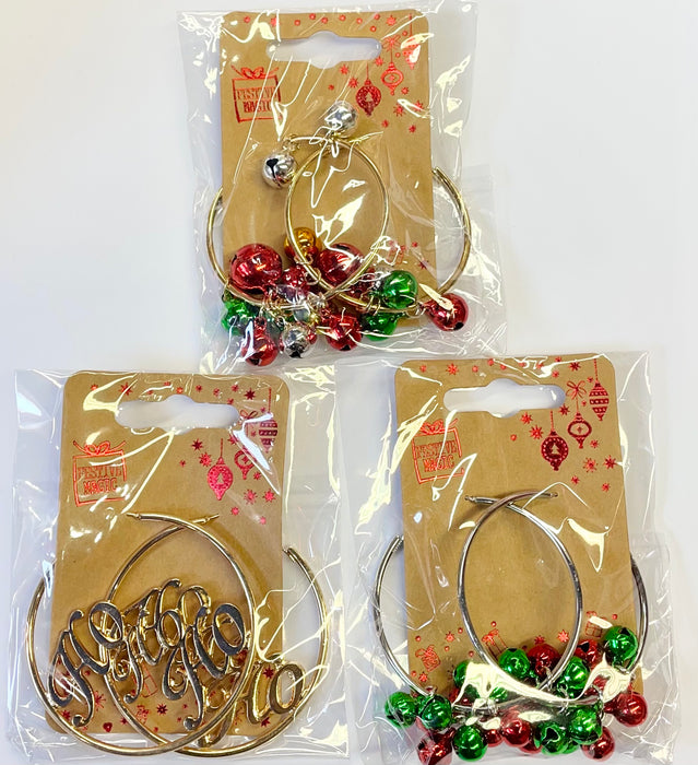 Christmas Hoop Earrings - Asst Designs