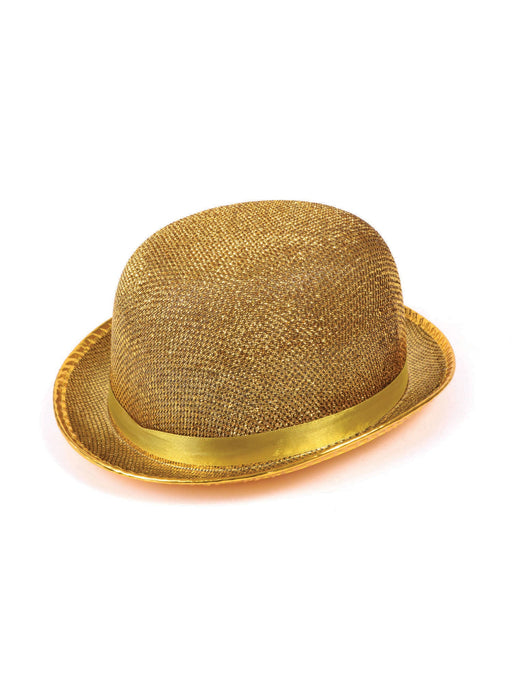 Lurex Glitter Bowler Hat - Gold The Ultimate Balloon And Party Shop Cheltenham & Gloucester Balloons & Fancy Dress 