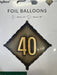 18" Foil Age 40 Balloon - Black & Gold Diamond The Ultimate Balloon And Party Shop Cheltenham & Gloucester Balloons & Fancy Dress 