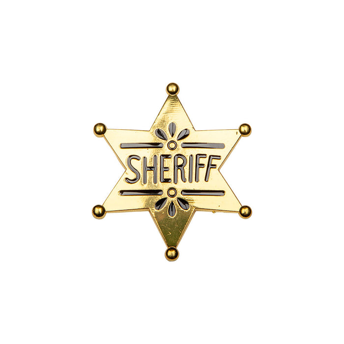 Cowboy Metal Sheriff Badge - Gold