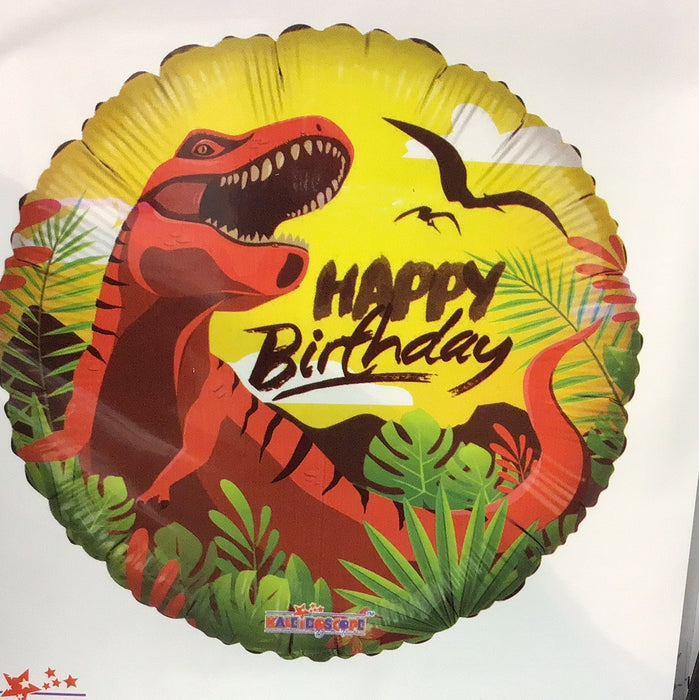 18" Foil Birthday Dinosaur Balloon