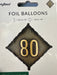 18" Foil Age 80 Black/Gold Diamond The Ultimate Balloon And Party Shop Cheltenham & Gloucester Balloons & Fancy Dress 