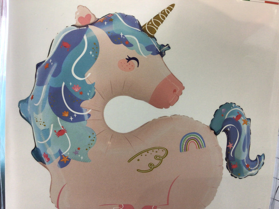 Unicorn Super Shape Foil Balloon - Pink Sittng (30”)