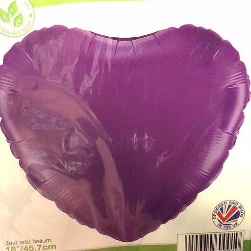 Heart Shaped Foil Balloon - Electric Purple