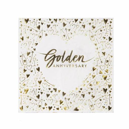50th Golden Anniversary Napkins The Ultimate Balloon And Party Shop Cheltenham & Gloucester Balloons & Fancy Dress 