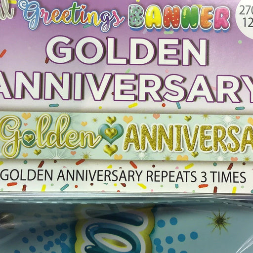 50th Golden Wedding Foil Banner - Bright The Ultimate Balloon And Party Shop Cheltenham & Gloucester Balloons & Fancy Dress 