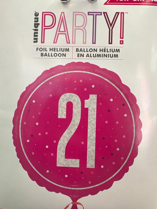 18" Foil Age 21 Pink/Silver Balloon The Ultimate Balloon And Party Shop Cheltenham & Gloucester Balloons & Fancy Dress 