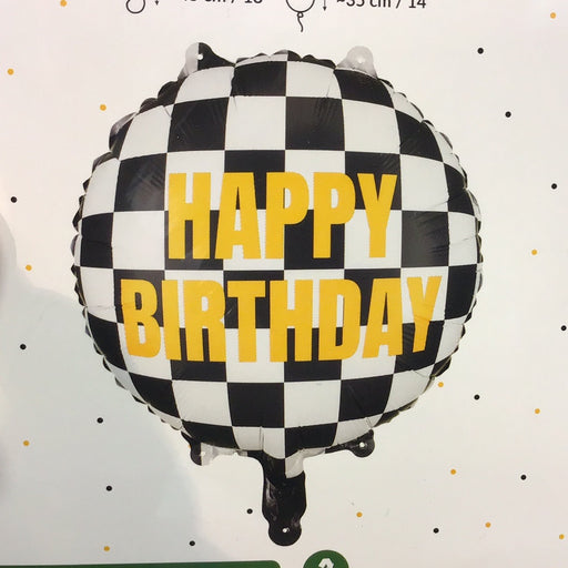 18" Foil Birthday Printed Balloon - Racing Flag