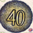 18" Foil Age 40 Balloon - Navy & Gold