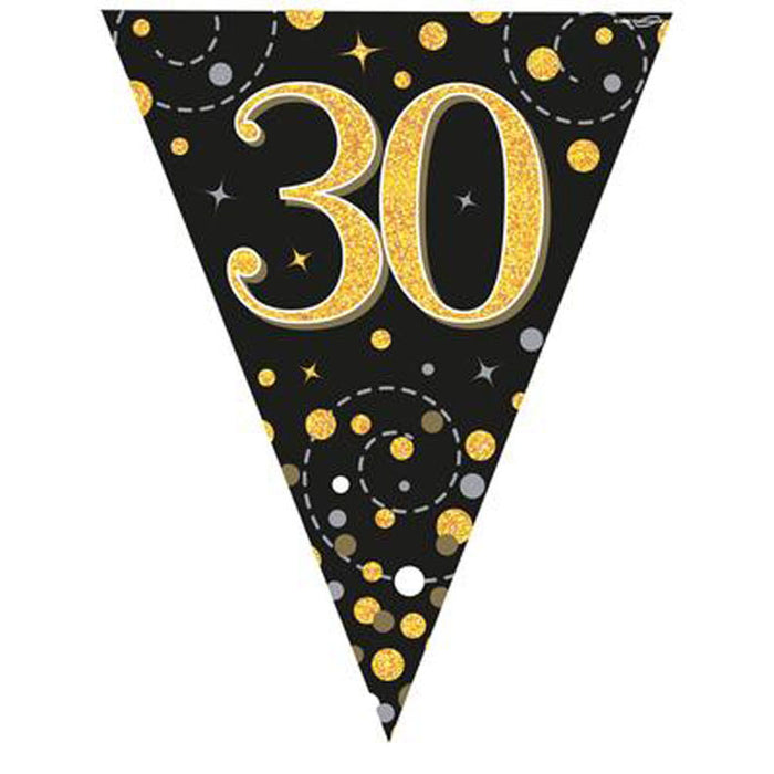 Age 30 Bunting - Black/Gold