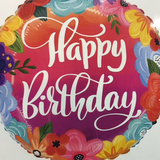 18" Foil Happy Birthday - Flower Ombre