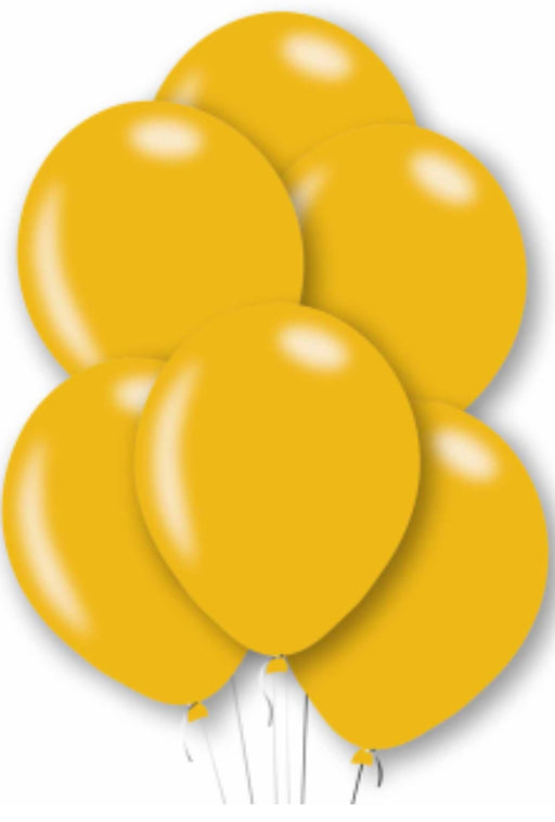 Latex Plain Balloons - Gold (10pk)