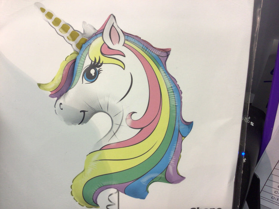 Unicorn Head Foil Balloon - Pastel (33”)