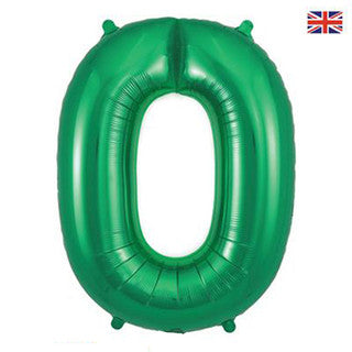 Large Number Green 34” Foil Balloon - 0