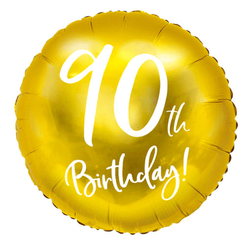 18" Foil Age 90 Balloon - Gold