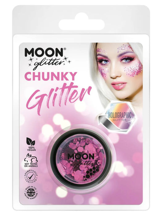 Cosmetic Chunky Glitter Pot - Classic Pink