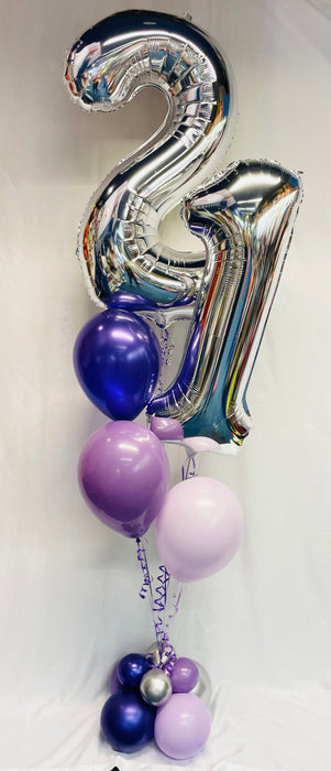 Mixed Number Balloon Display - Purple Mix