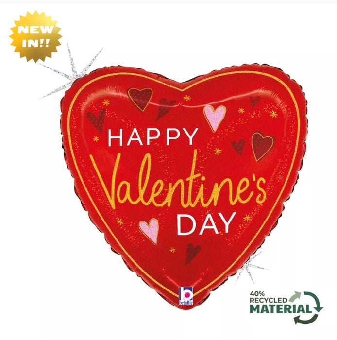 Valentines Heart Foil Balloon - Elegant Red The Ultimate Balloon And Party Shop Cheltenham & Gloucester Balloons & Fancy Dress 