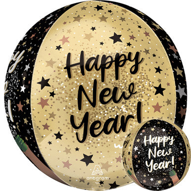 15” Orbz Balloon -  Happy New Year Sparkle