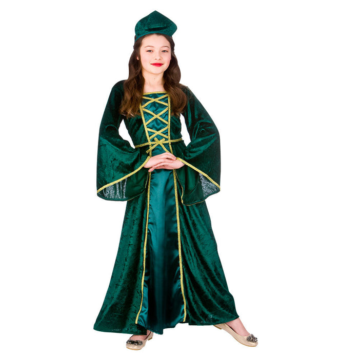 Medieval Princess Children's Costume (Green) The Ultimate Balloon And Party Shop Cheltenham & Gloucester Balloons & Fancy Dress 