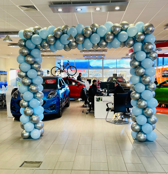 Corporate Square Spiral Balloon Arch